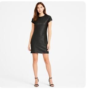MICHAEL MICHAEL KORS Black Silver Shirt Dress Med